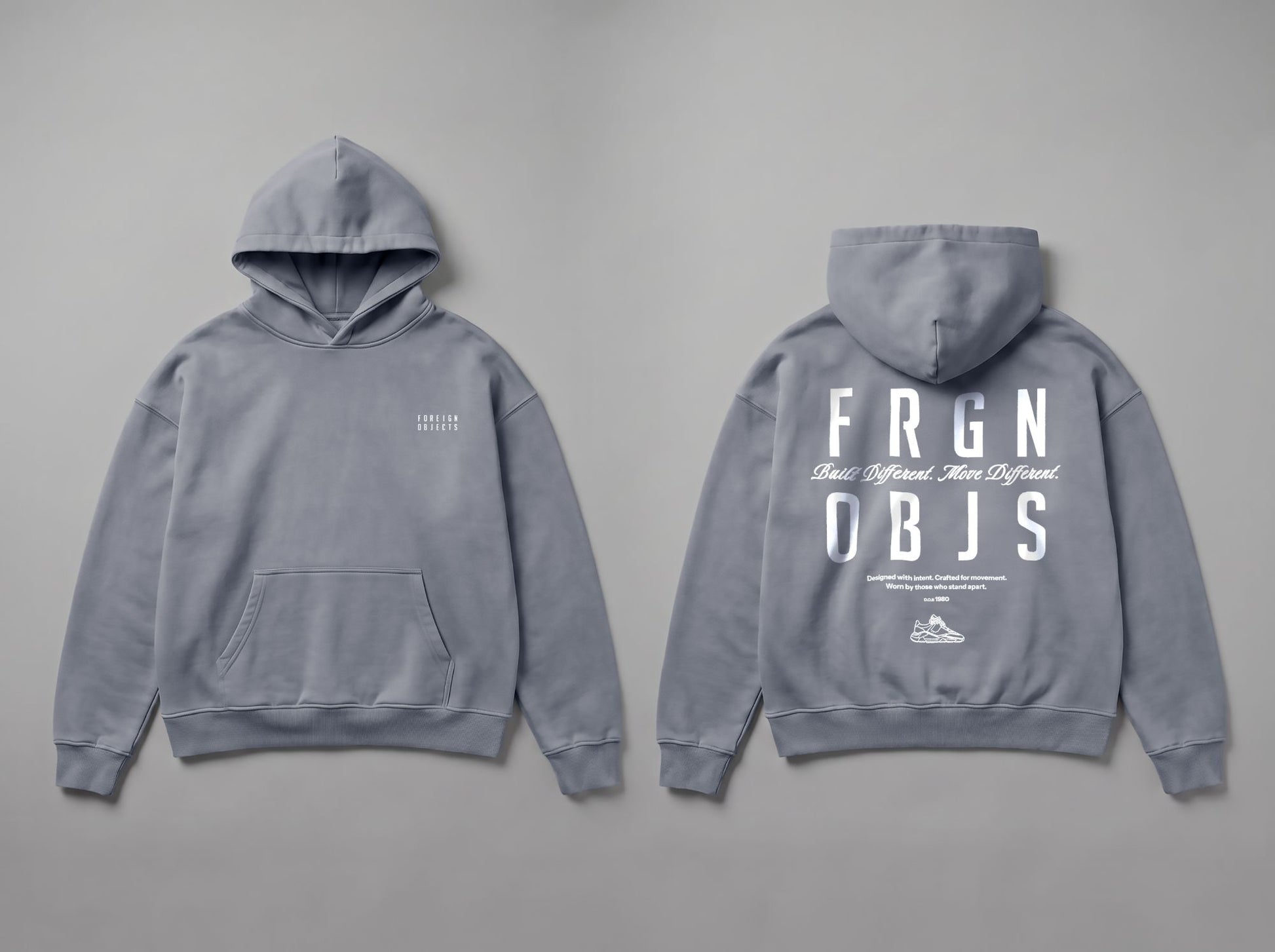 FRGN OBJS STONE WASH GREY HOODIE