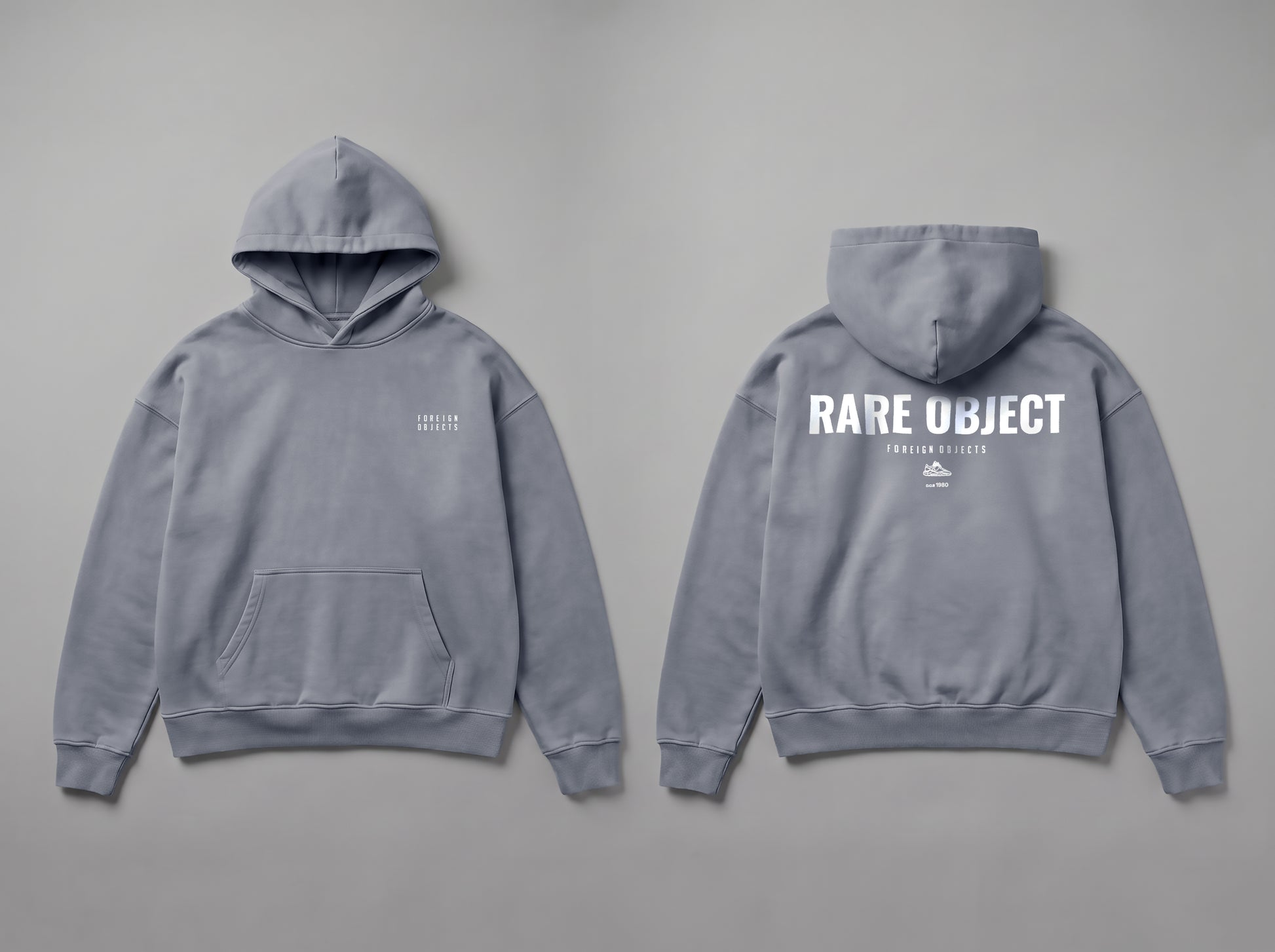RARE OBJECTS STONE WASH GREY HOODIE