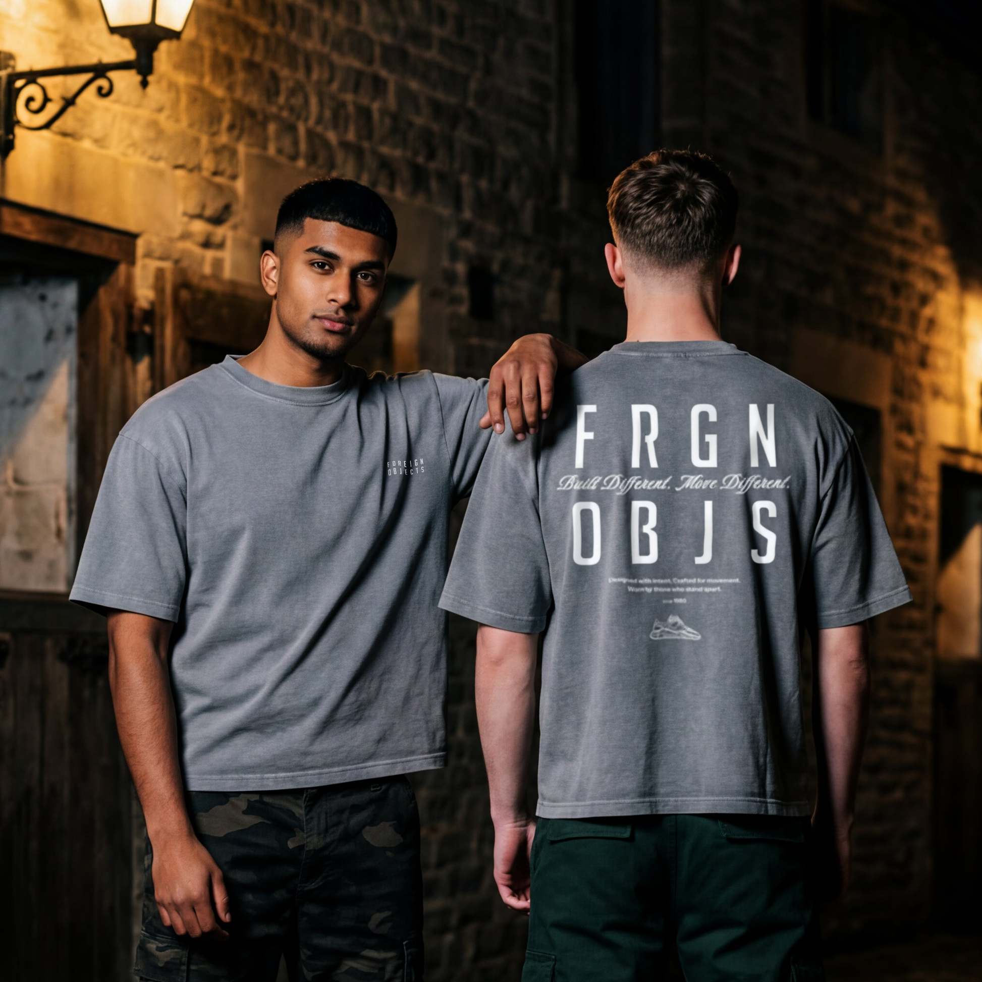 FRGN OBJS STONE WASH GREY TEE