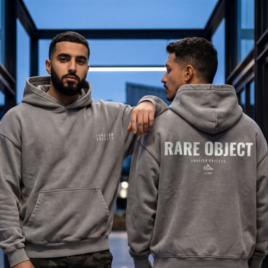 RARE OBJECTS STONE WASH GREY HOODIE
