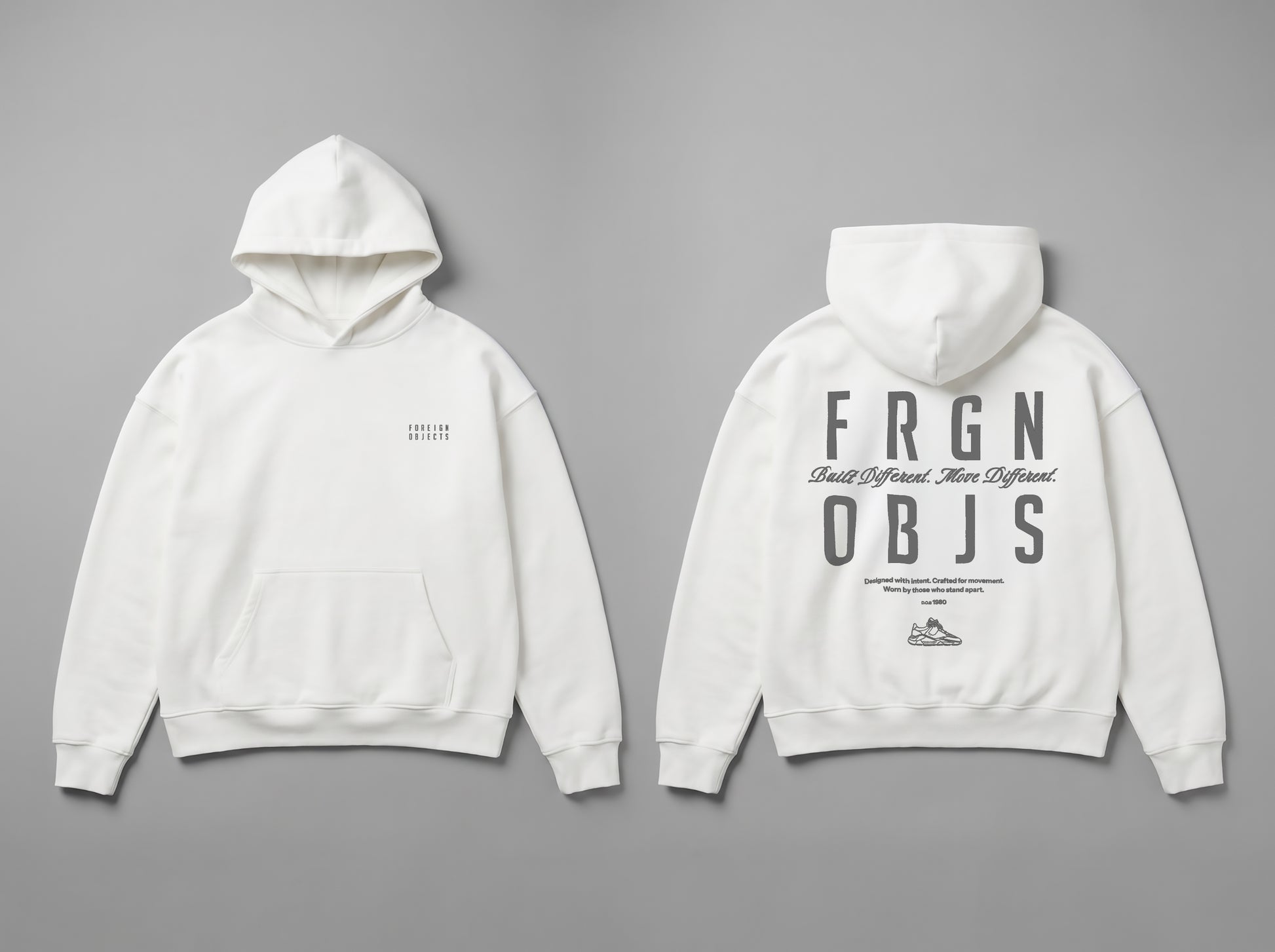 FRGN OBJS WHITE HOODIE